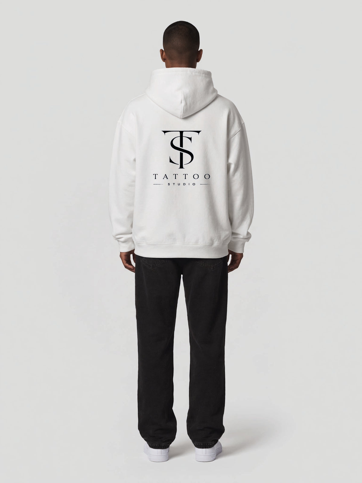 Zip-Hoodie Oversize Heavy Tattoo Studio Weiß