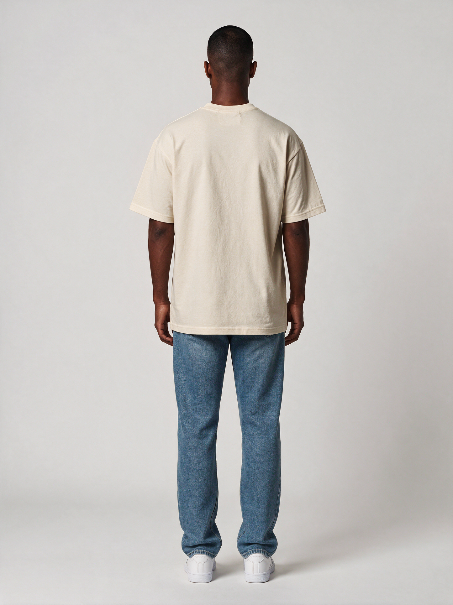 T-Shirt Oversize Light in Sand, Rückansicht