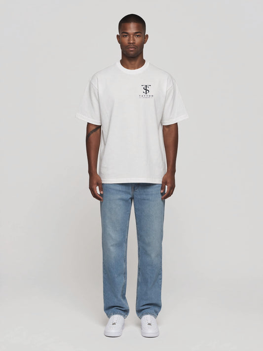 T-Shirt Oversize Light Tattoo Studio Weiß