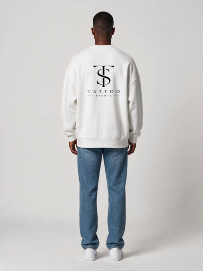 Sweatshirt Oversize Heavy Tattoo Studio Weiß