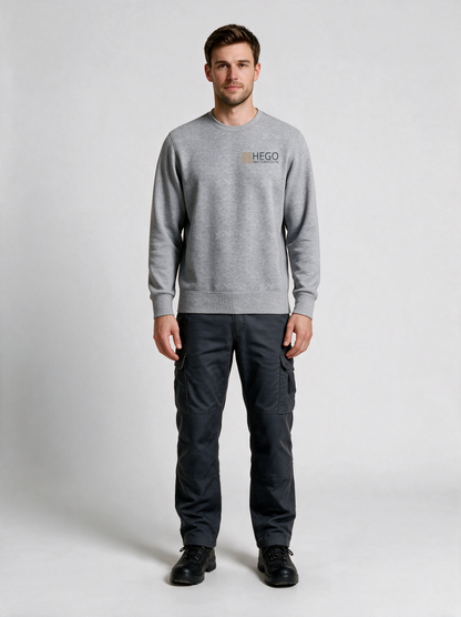 Sweatshirt Unisex HEGO Naturstein GmbH Oxfordgrau in Oxfordgrau, Vorderansicht