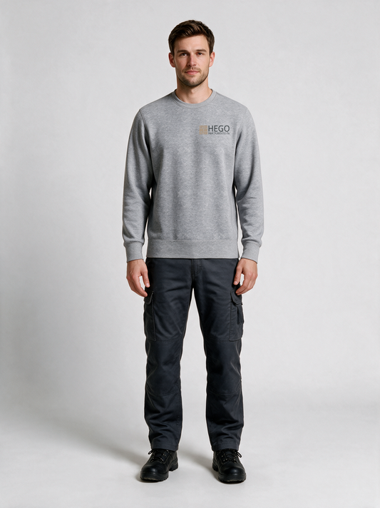 Sweatshirt Unisex HEGO Naturstein GmbH Oxfordgrau in Oxfordgrau, Vorderansicht