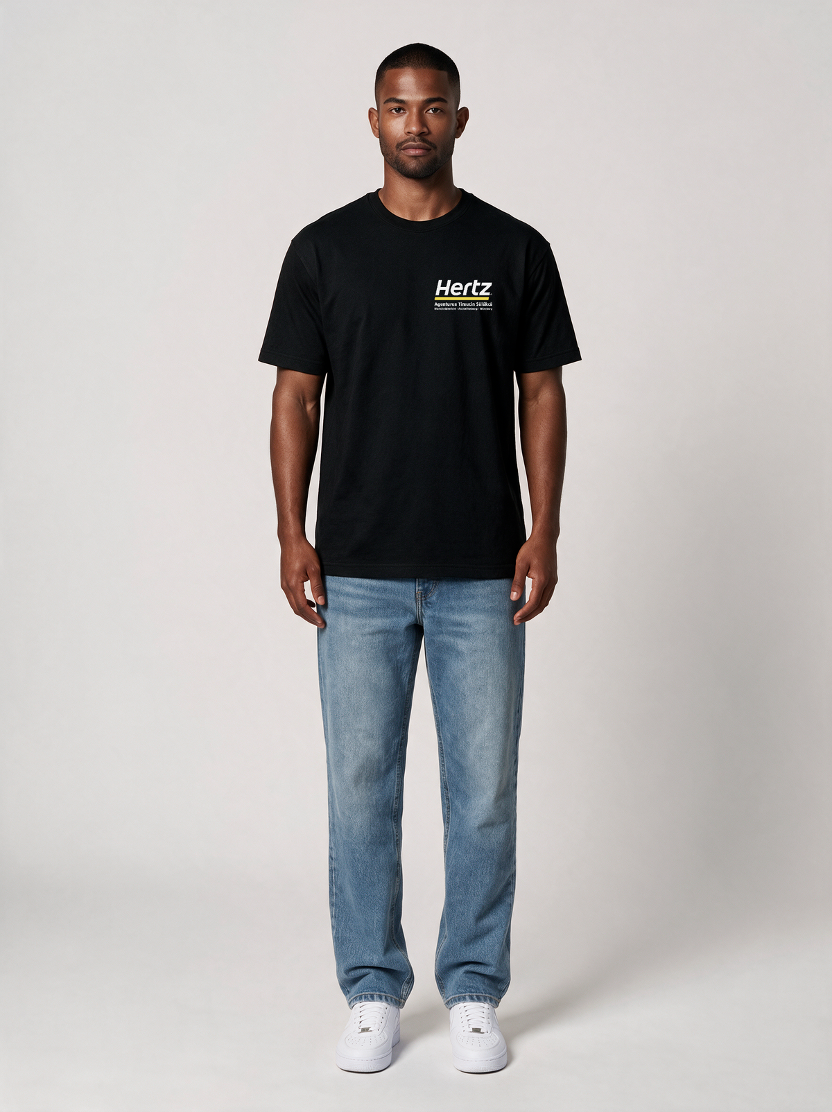 T-Shirt Hertz Würzburg Schwarz in Schwarz, Vorderansicht