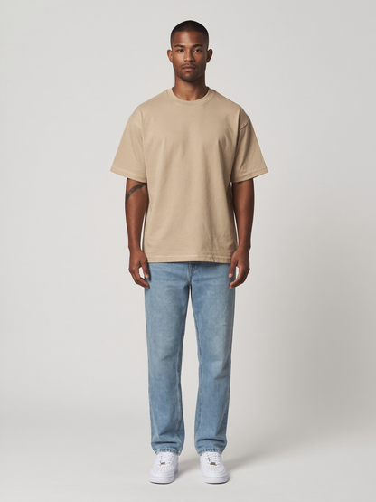 T-Shirt Oversize Heavy in Sand, Vorderansicht