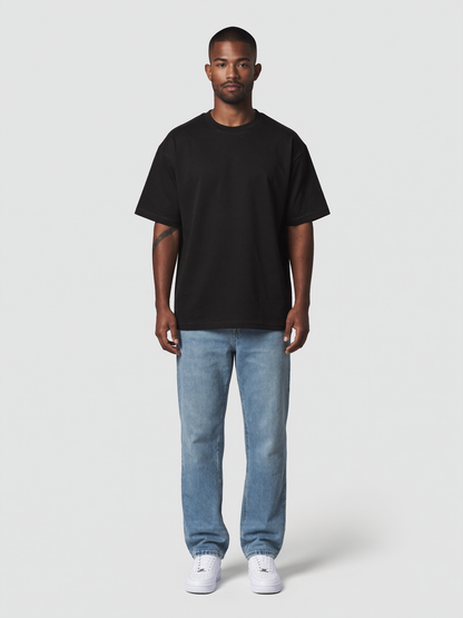 T-Shirt Oversize Heavy in Schwarz, Vorderansicht