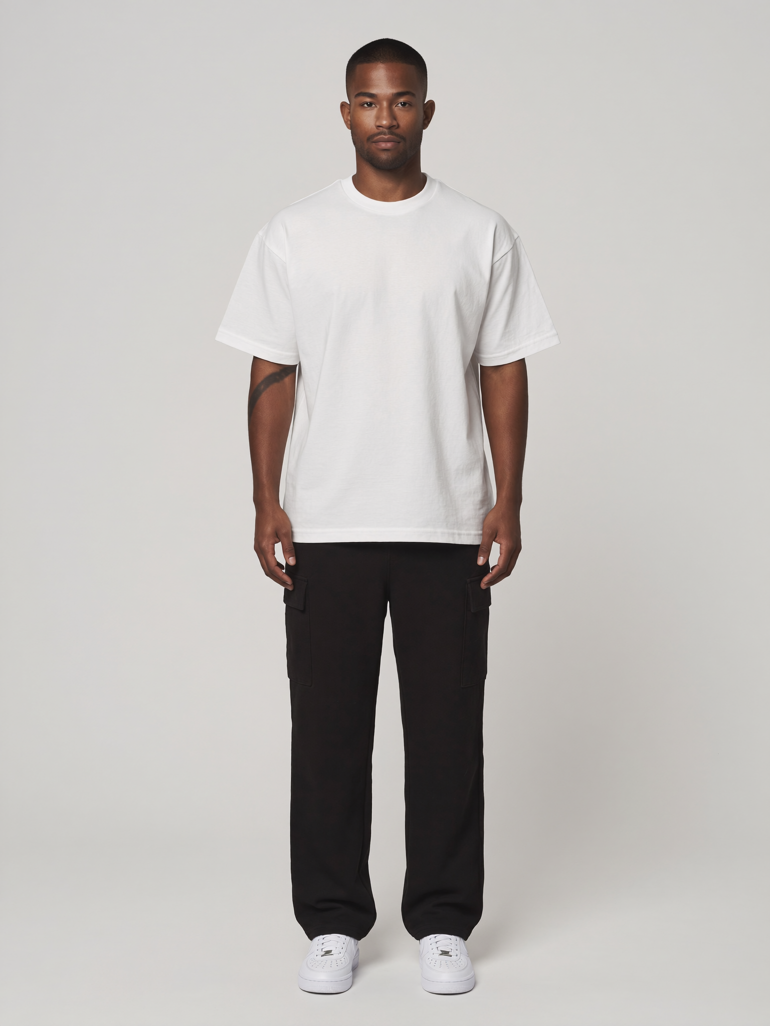 T-Shirt Oversize Ultra Heavy in Weiß, Vorderansicht