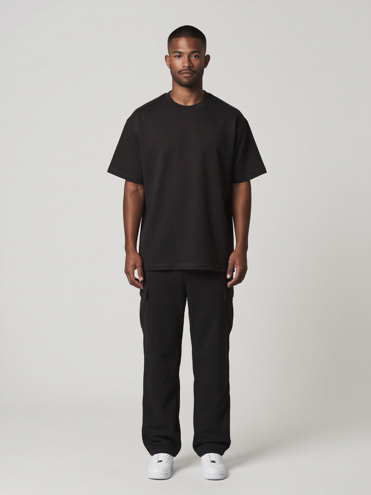 T-Shirt Oversize Ultra Heavy in Schwarz, Vorderansicht