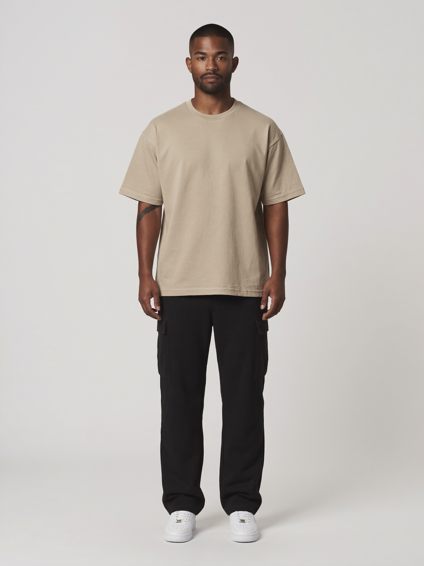 T-Shirt Oversize Ultra Heavy in Sand, Vorderansicht