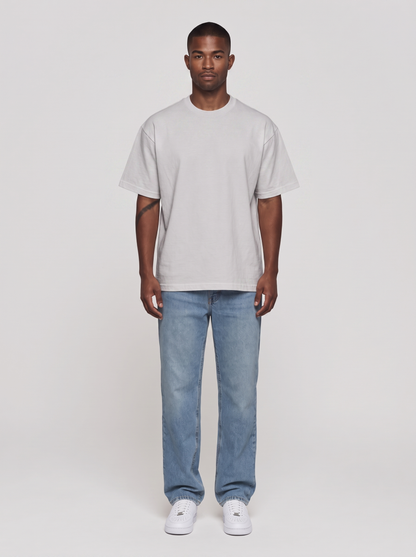 T-Shirt Oversize Heavy in Hellgrau, Vorderansicht
