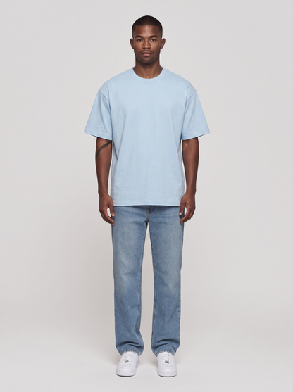 T-Shirt Oversize Heavy in Hellblau, Vorderansicht