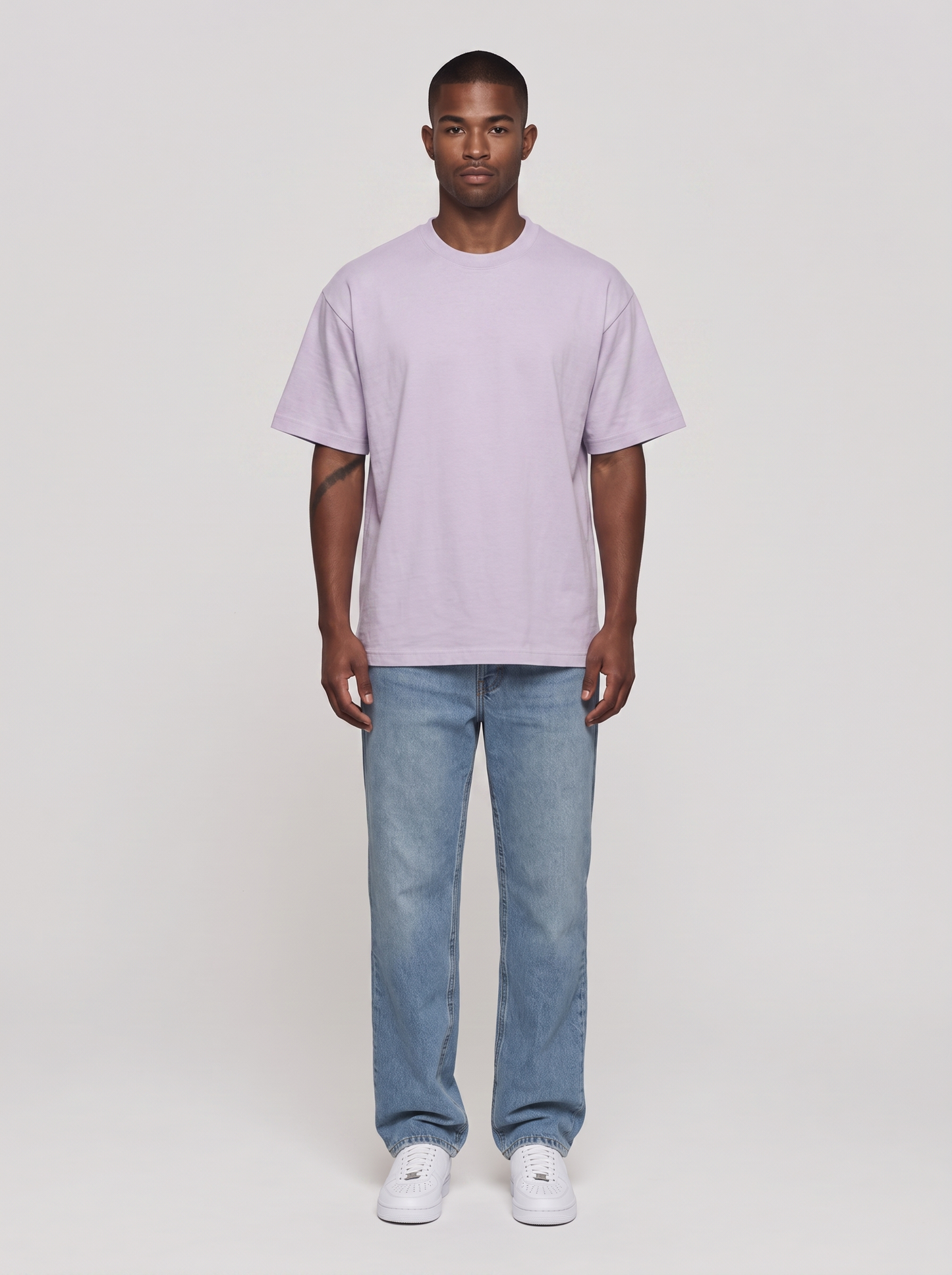 T-Shirt Oversize Heavy in Flieder, Vorderansicht