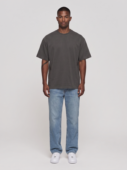 T-Shirt Oversize Heavy in Dunkelgrau, Vorderansicht