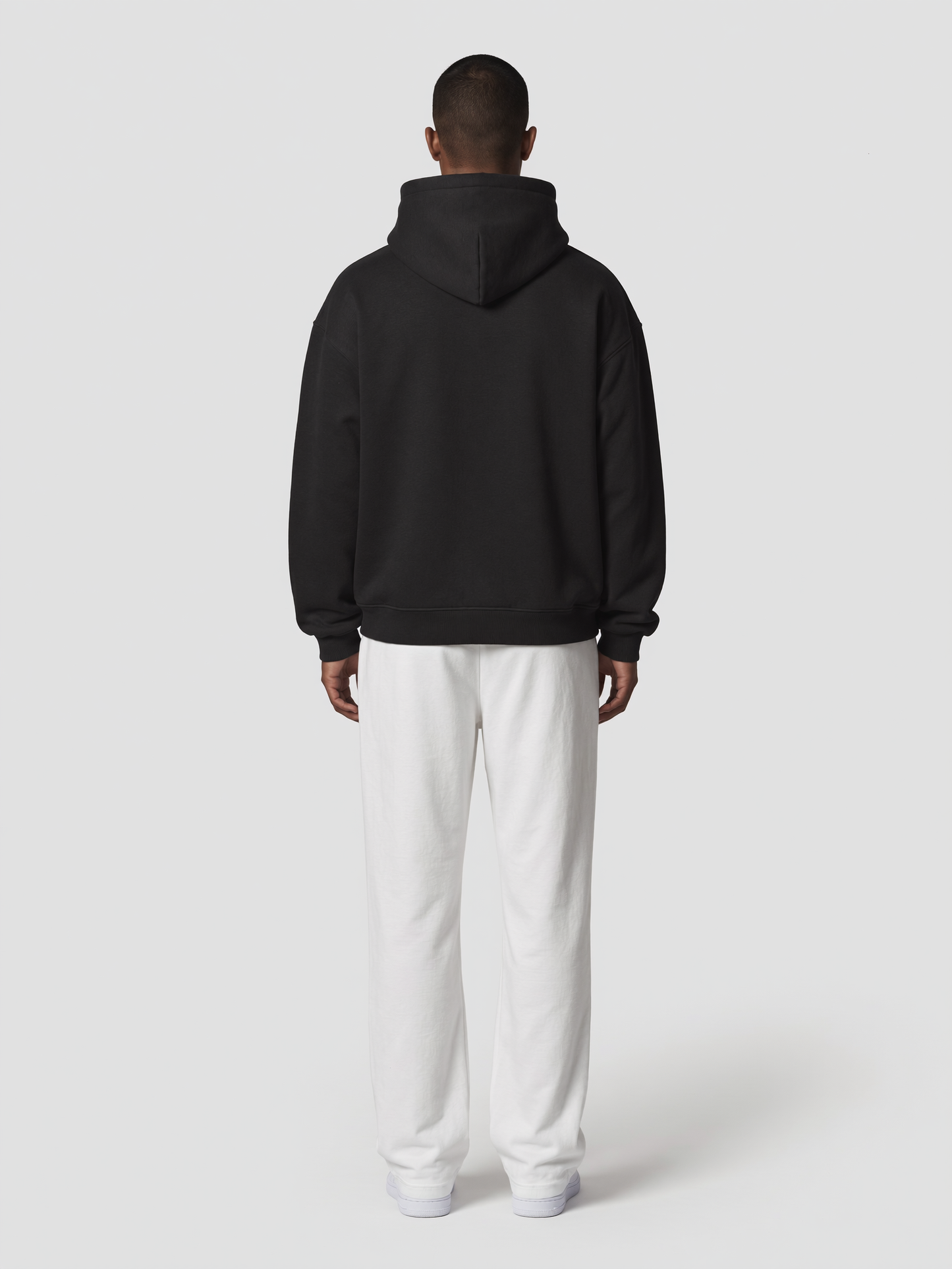 Hoodie Oversize Heavy in Schwarz, Rückansicht
