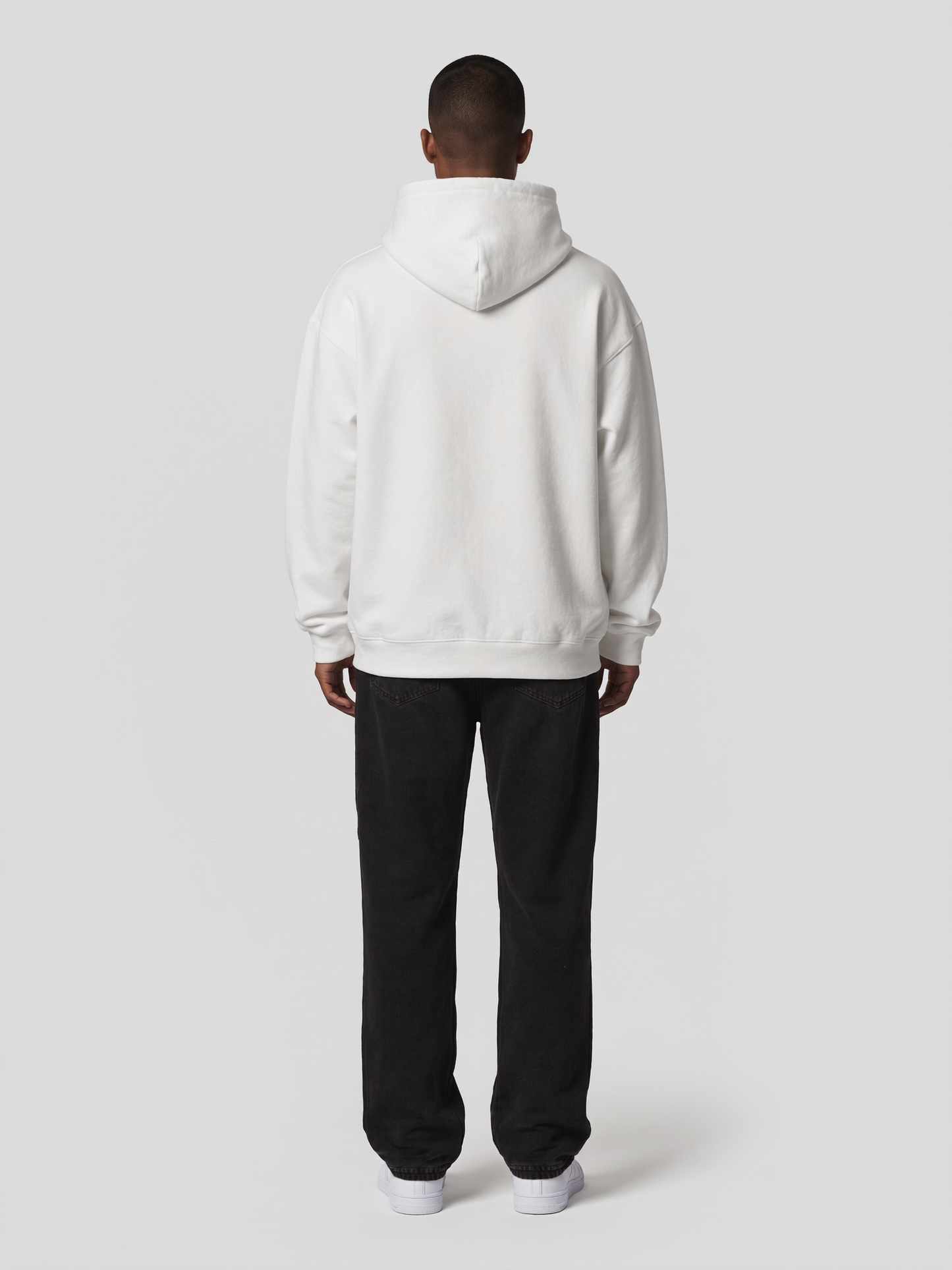 Hoodie Oversize Heavy in Weiß, Rückansicht