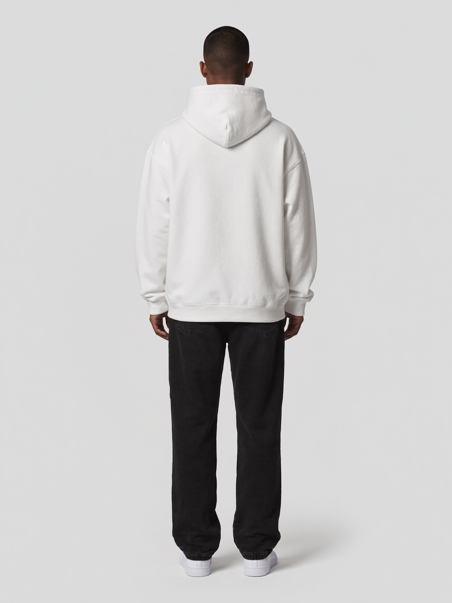 Hoodie Oversize Heavy in Weiß, Rückansicht