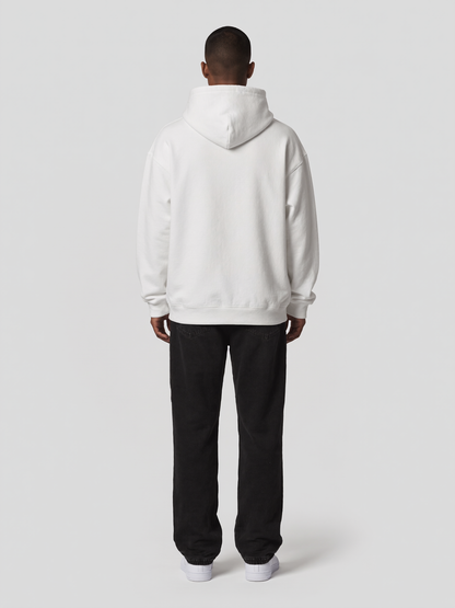 Hoodie Oversize Heavy in Weiß, Rückansicht