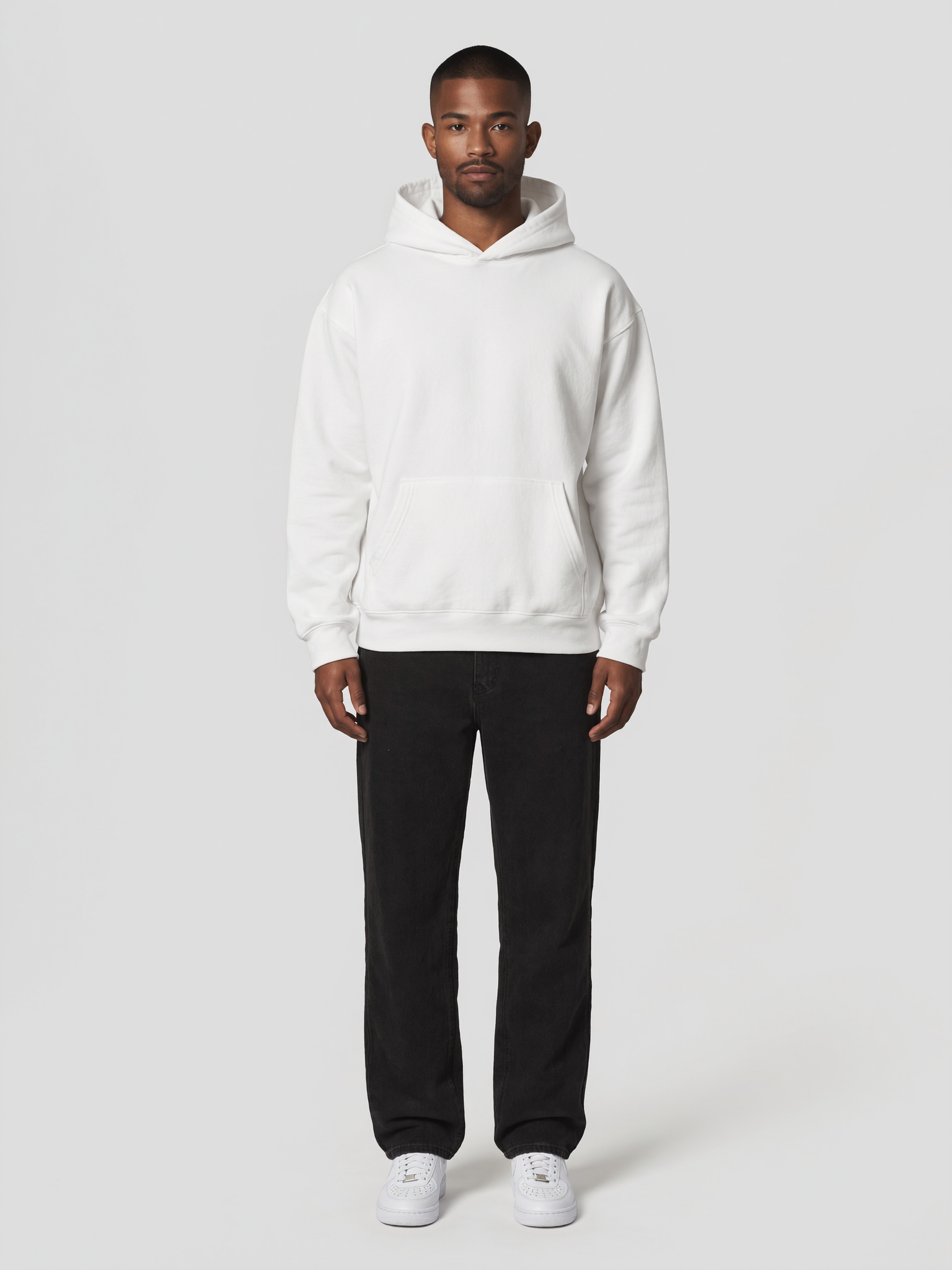 Hoodie Oversize Heavy in Weiß, Vorderansicht