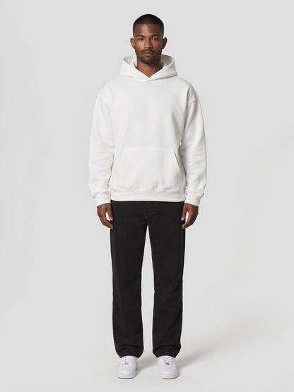 Hoodie Oversize Heavy in Weiß, Vorderansicht