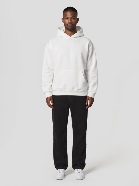 Hoodie Oversize Heavy in Weiß, Vorderansicht