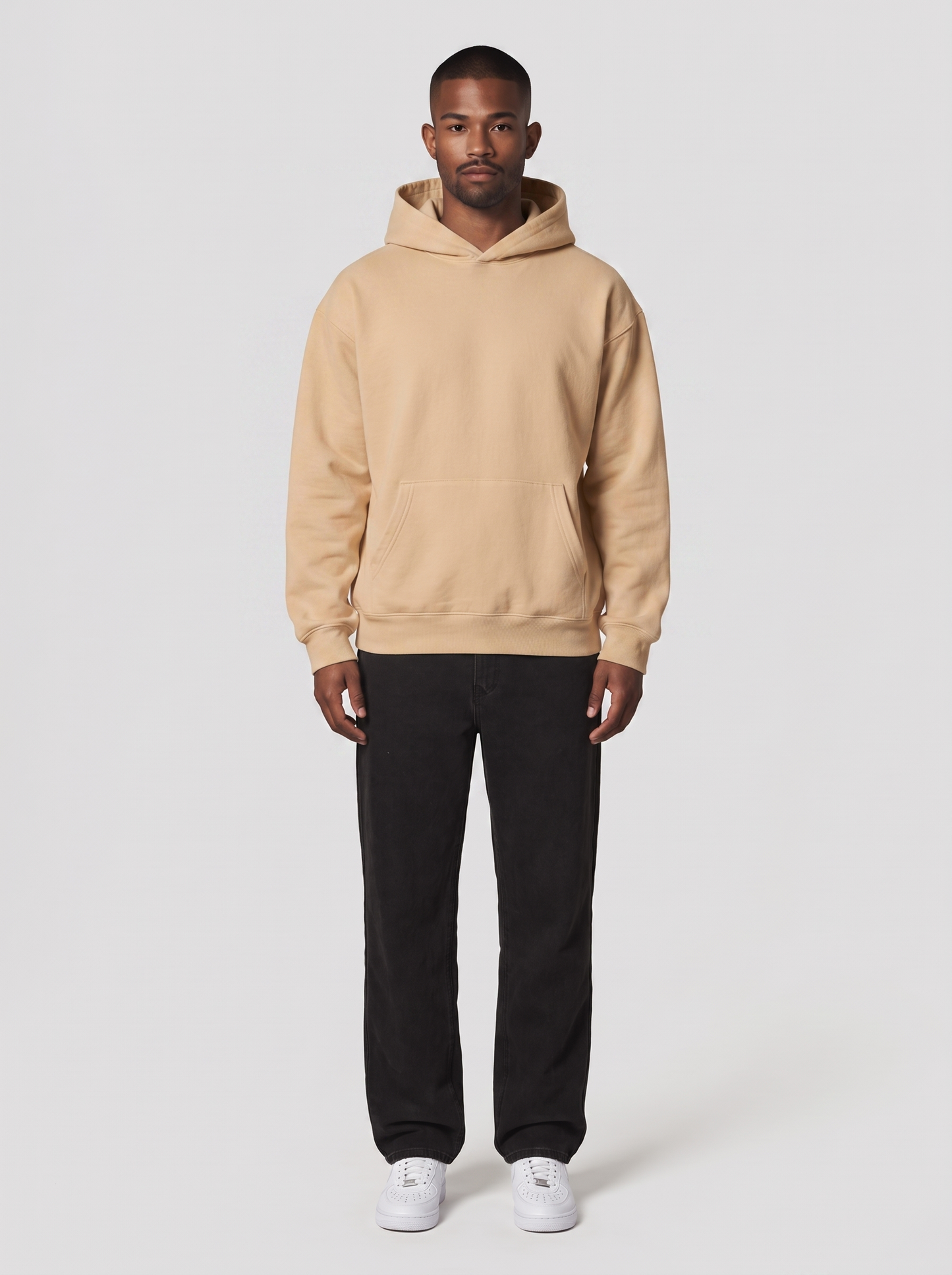 Hoodie Oversize Heavy in Sand, Vorderansicht