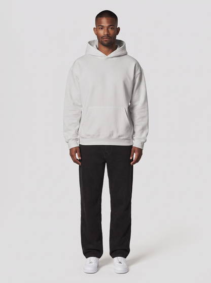 Hoodie Oversize Heavy in Hellgrau, Vorderansicht