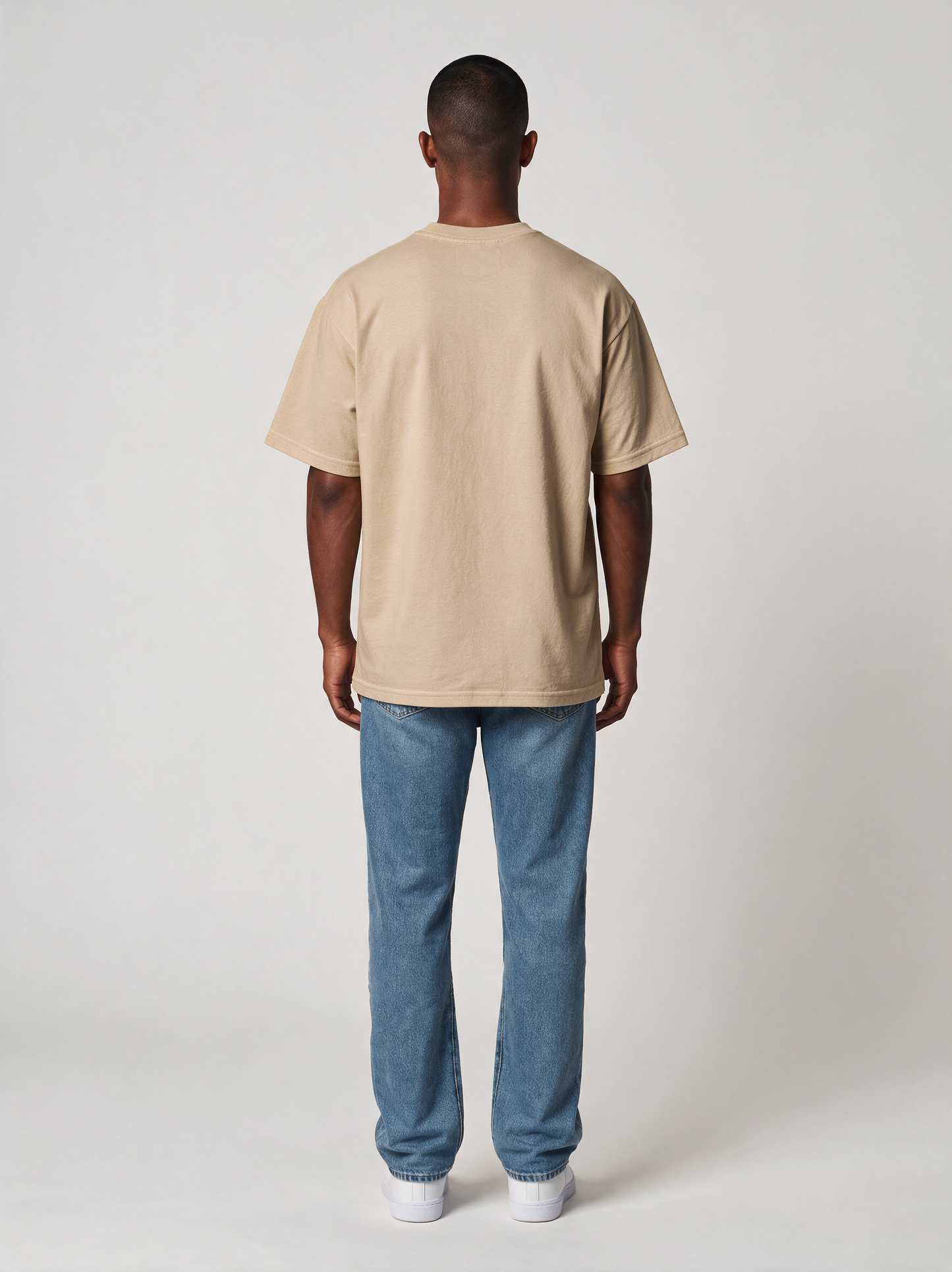 T-Shirt Oversize Heavy in Sand, Rückansicht