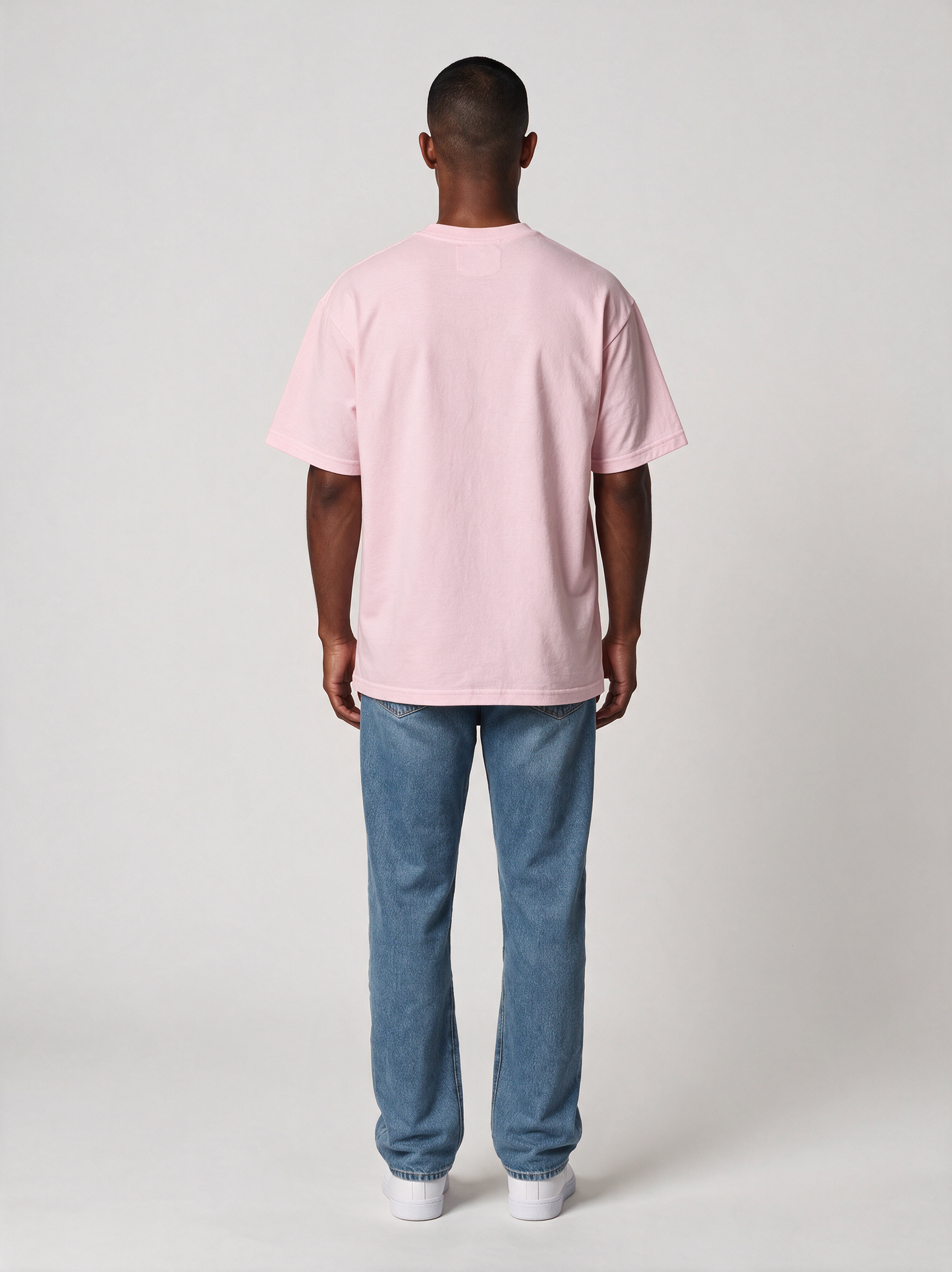 T-Shirt Oversize Heavy in Rosa, Rückansicht
