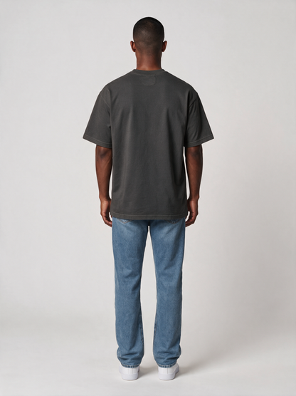 T-Shirt Oversize Heavy in Dunkelgrau, Rückansicht