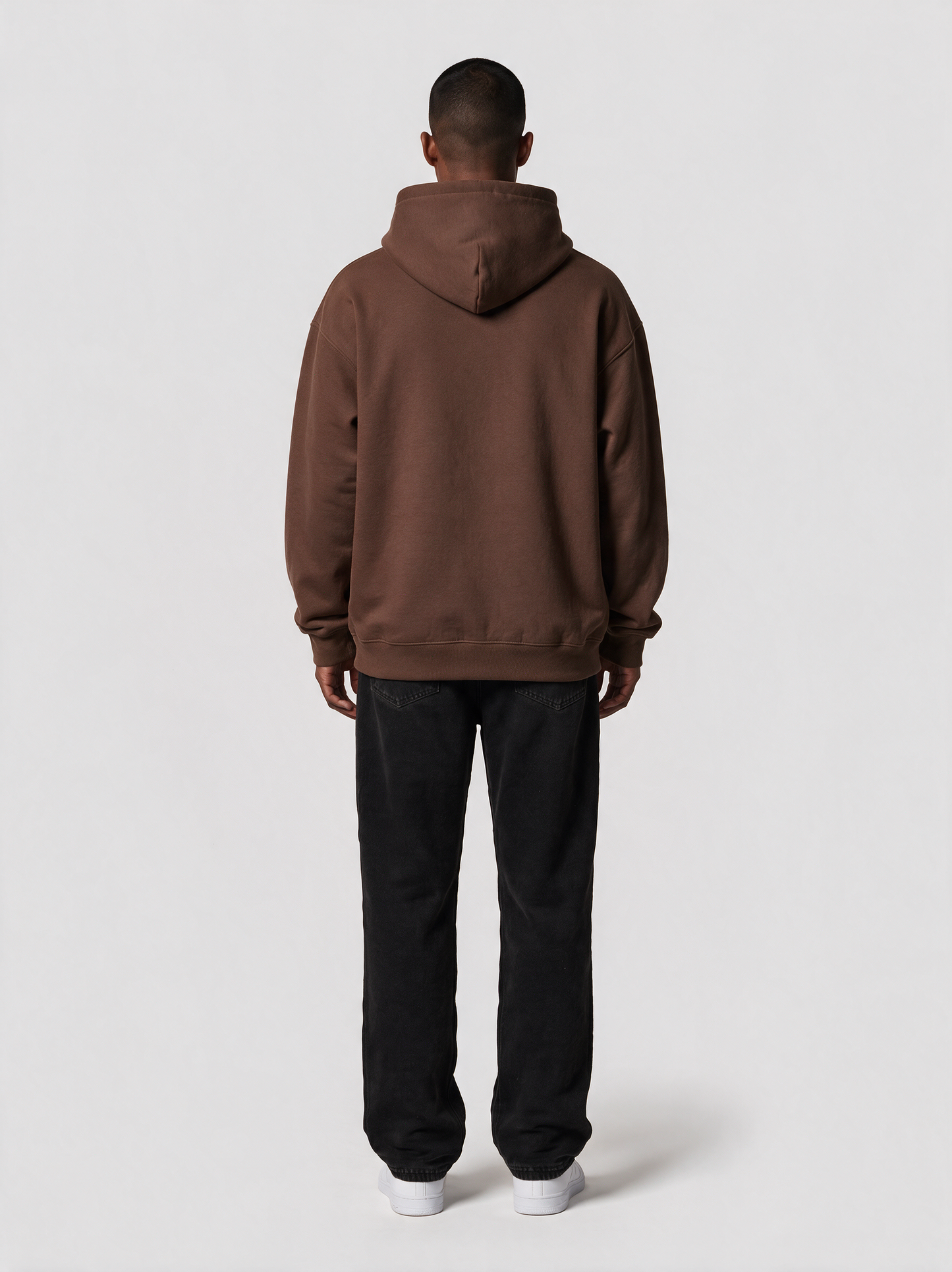 Hoodie Oversize Heavy in Braun, Rückansicht