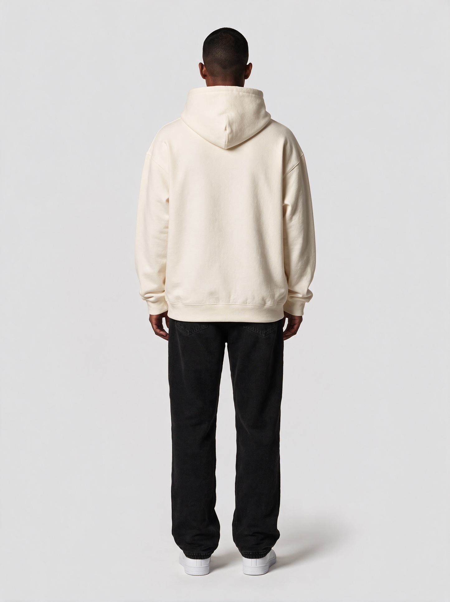 Hoodie Oversize Heavy in Creme, Rückansicht