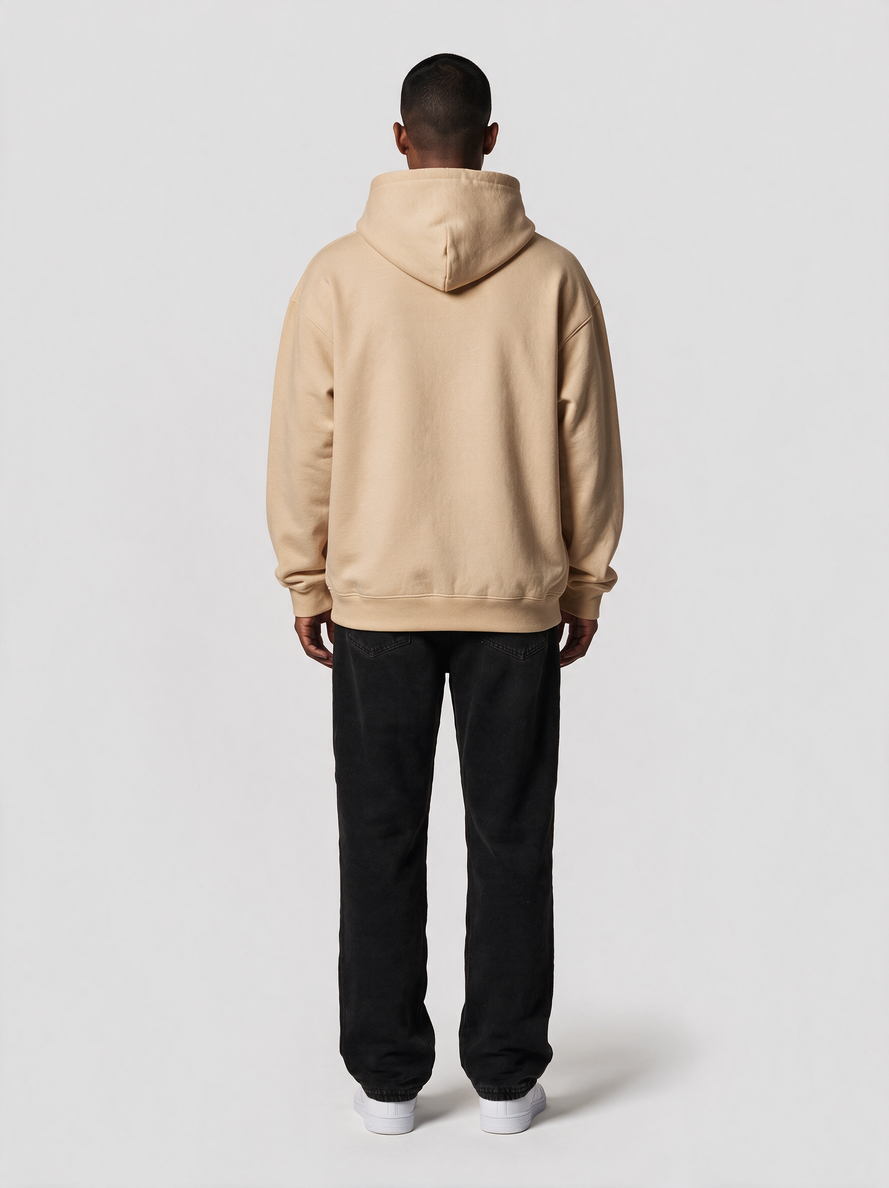 Hoodie Oversize Heavy in Sand, Rückansicht