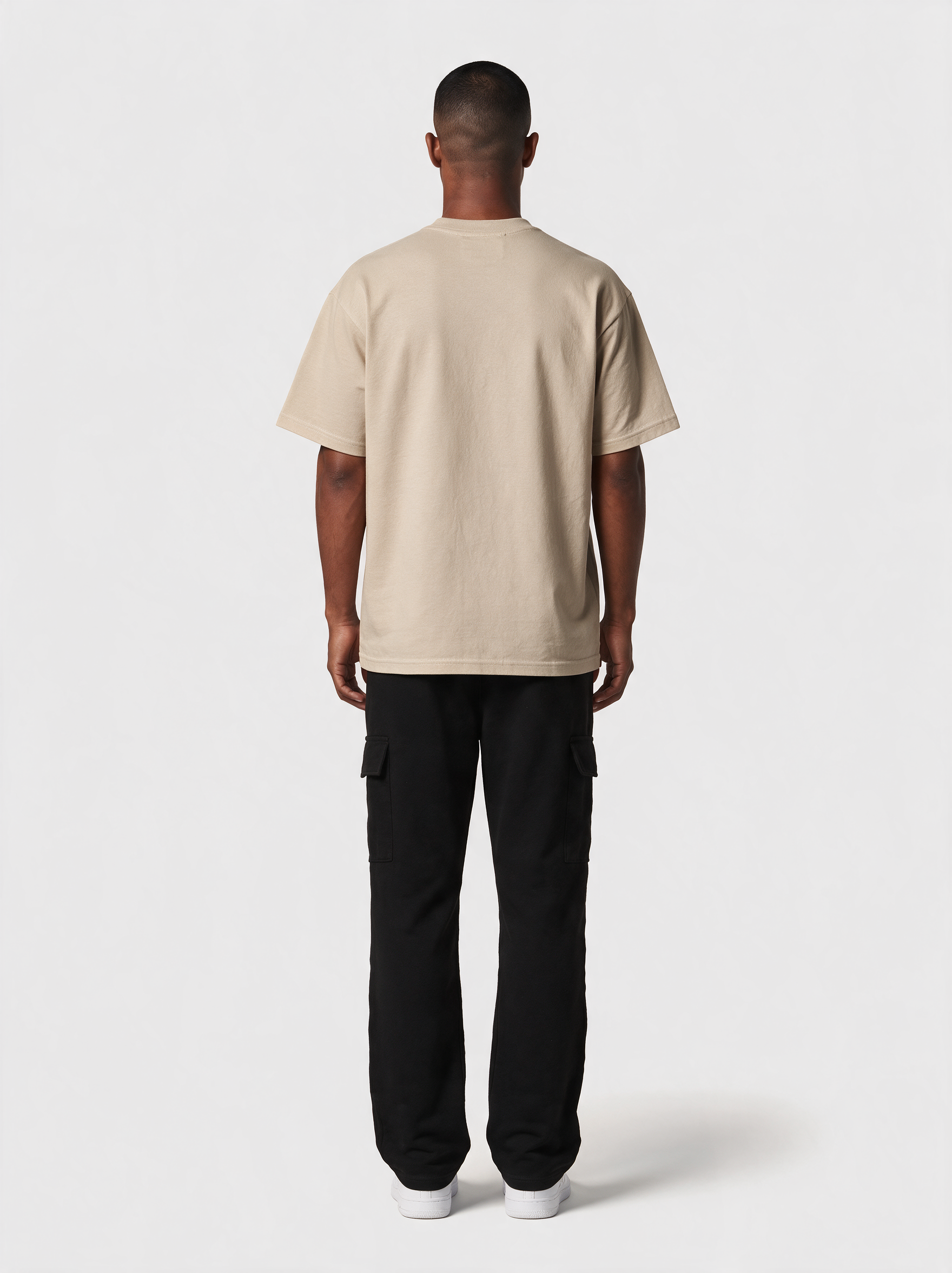 T-Shirt Oversize Ultra Heavy in Sand, Rückansicht