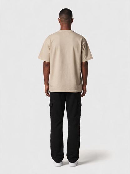 T-Shirt Oversize Ultra Heavy in Sand, Rückansicht
