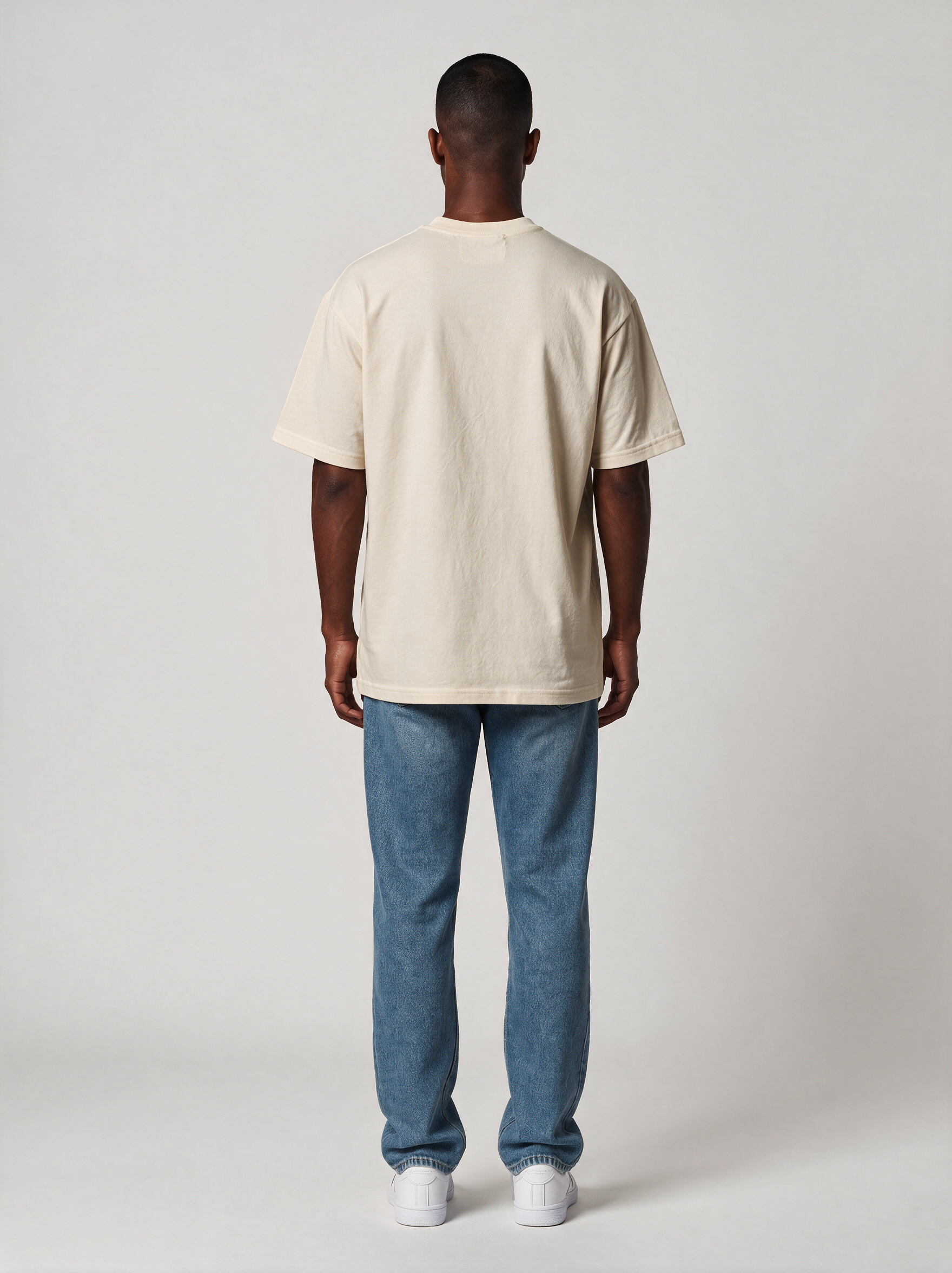 T-Shirt Oversize Light in Sand, Rückansicht