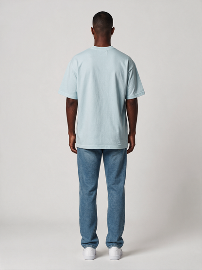 T-Shirt Oversize Light in Hellblau, Rückansicht