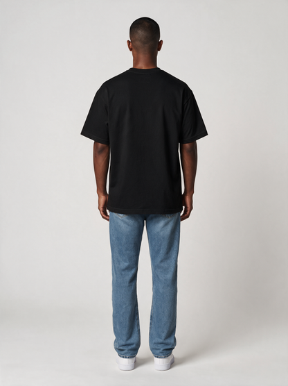 T-Shirt Oversize Heavy in Schwarz, Rückansicht