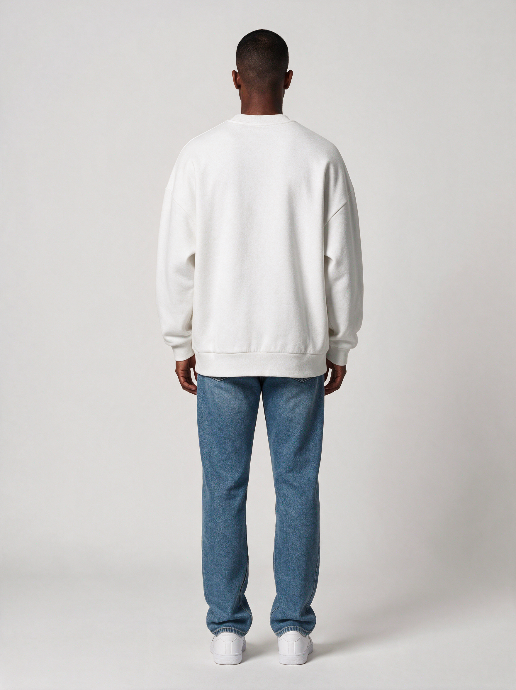 Sweatshirt Oversize Heavy in Weiß, Rückansicht