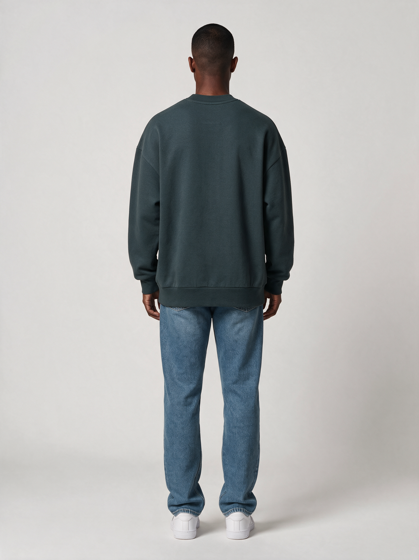 Sweatshirt Oversize Heavy in Dunkelgrau, Rückansicht