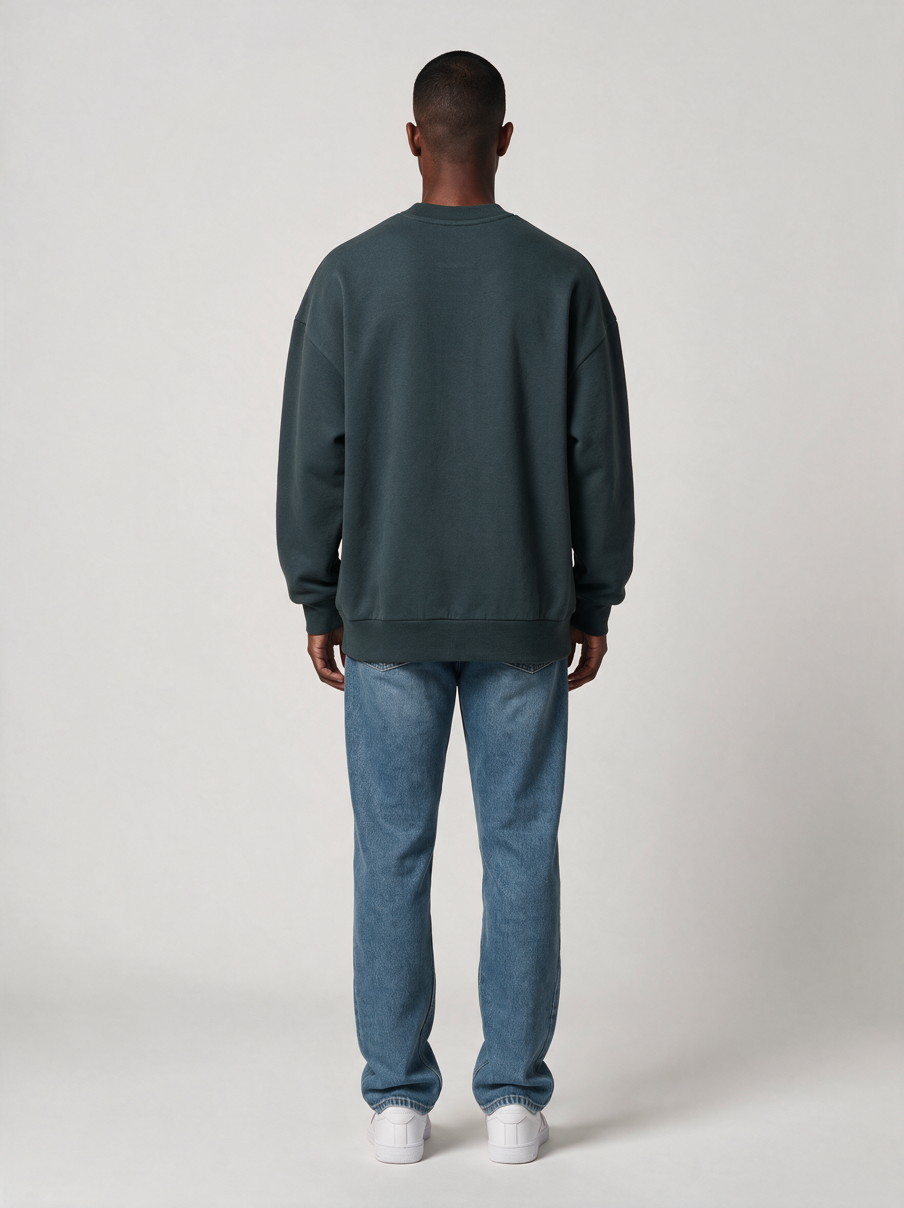 Sweatshirt Oversize Heavy in Dunkelgrau, Rückansicht