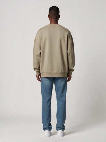 Sweatshirt Oversize Heavy in Sand, Rückansicht