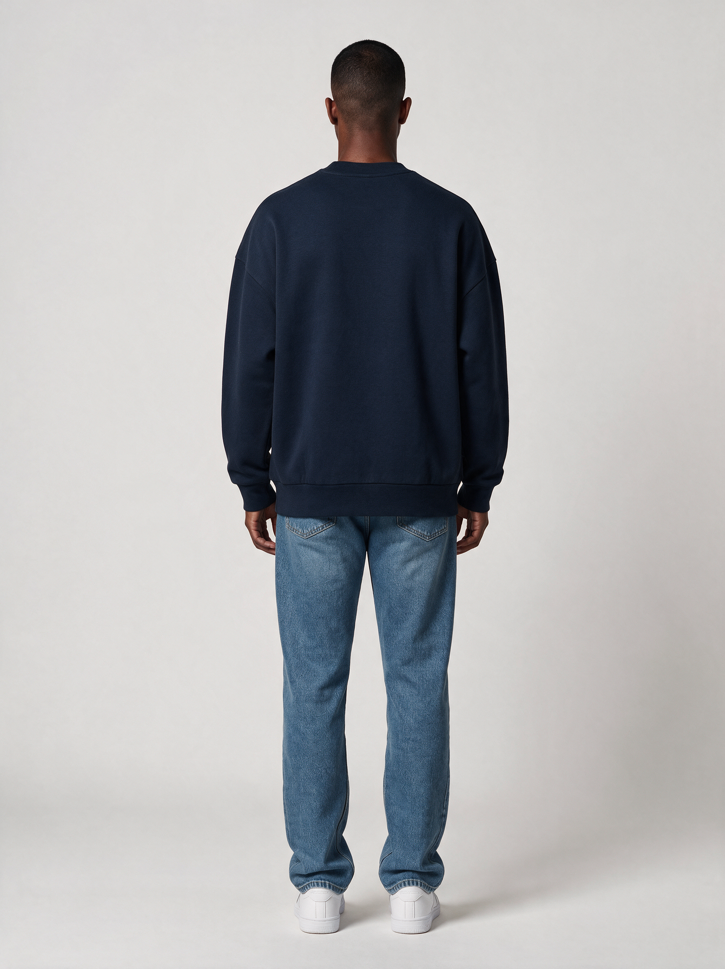 Sweatshirt Oversize Heavy in Navy, Rückansicht