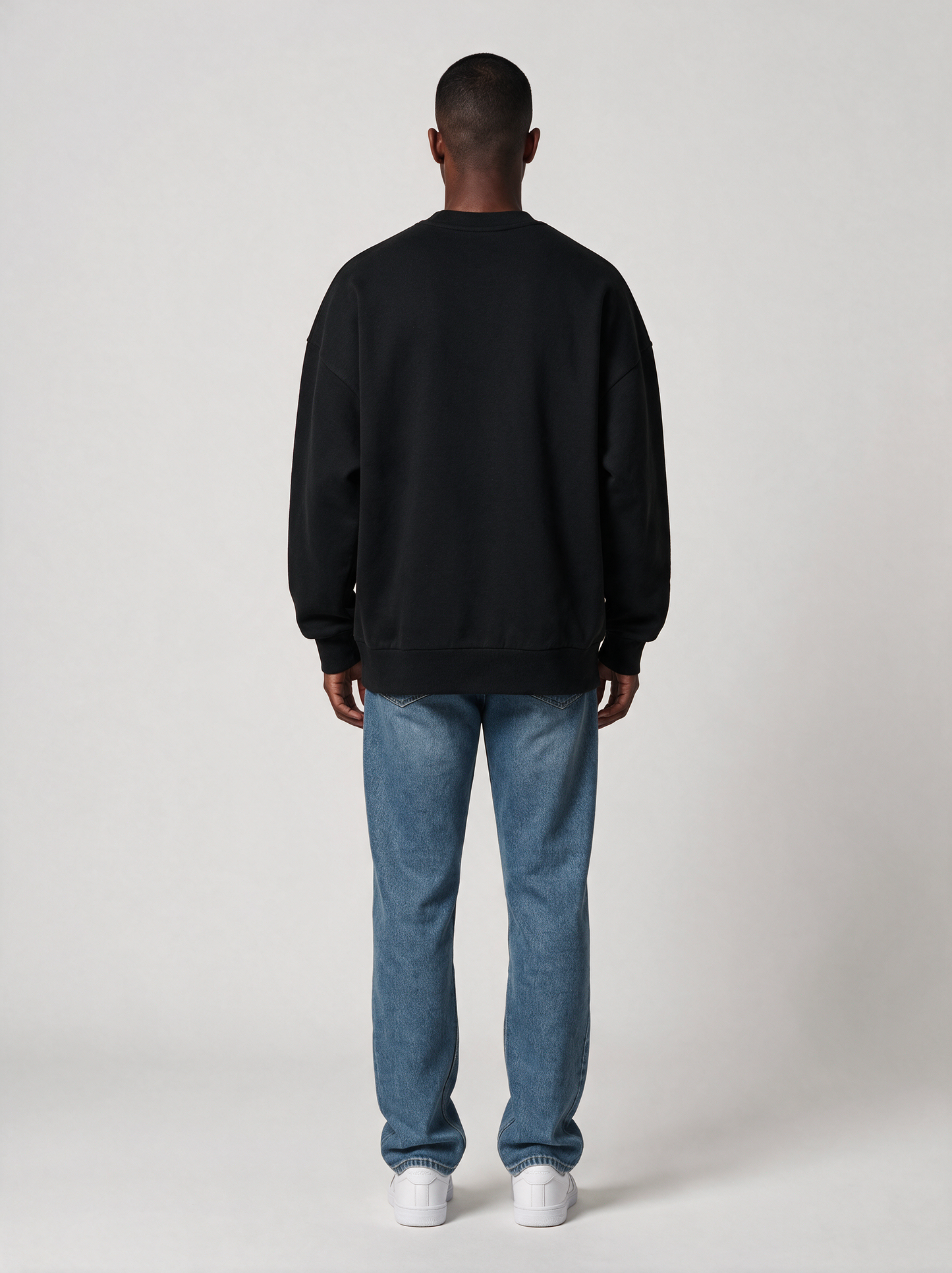 Sweatshirt Oversize Heavy in Schwarz, Rückansicht