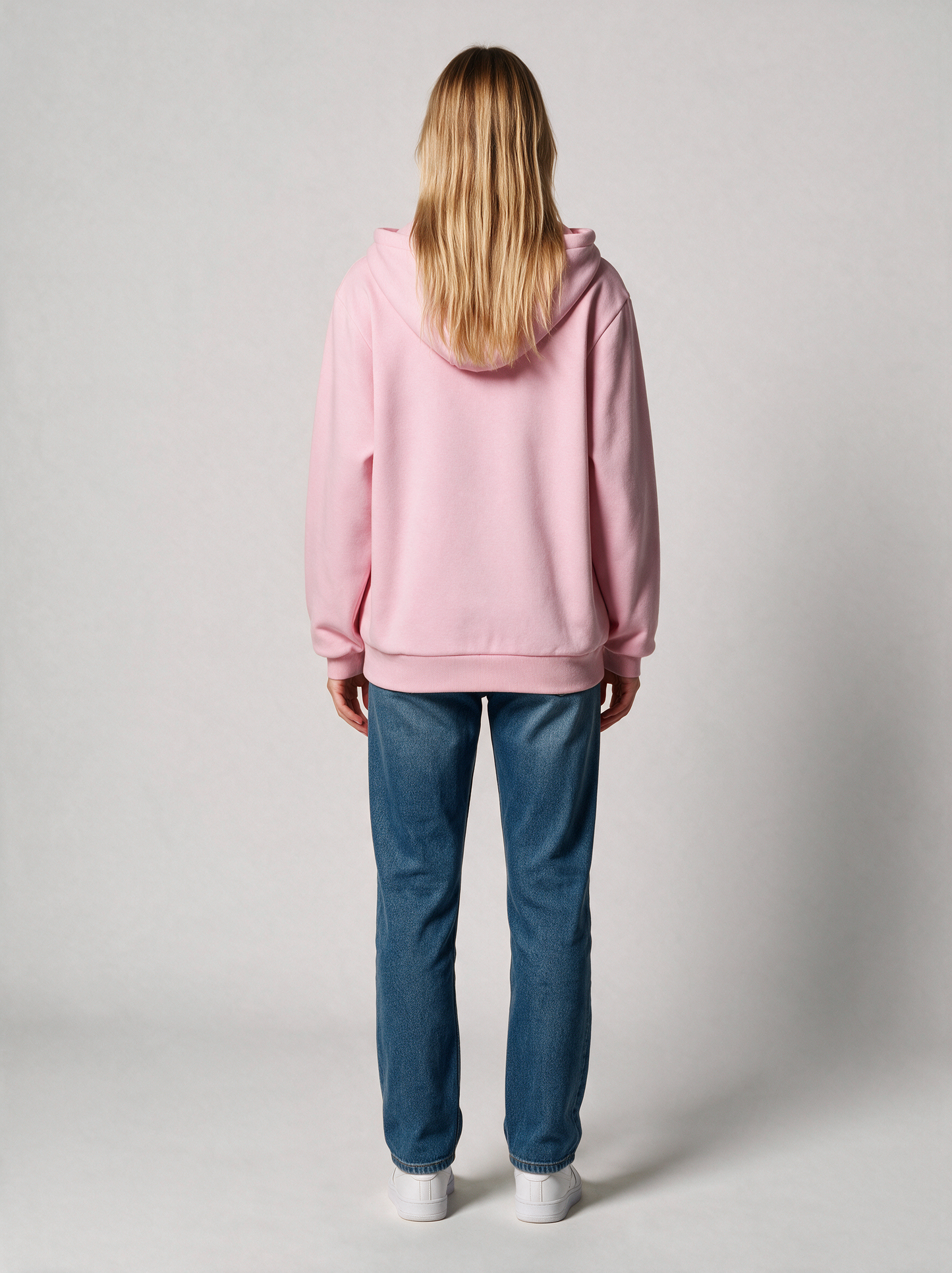 Hoodie Oversize Heavy Damen in Rosa, Rückansicht