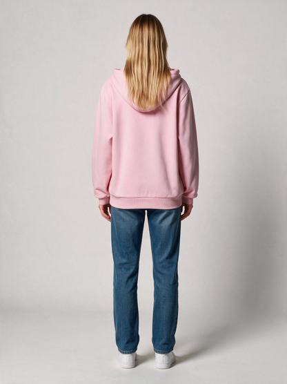 Hoodie Oversize Heavy Damen in Rosa, Rückansicht