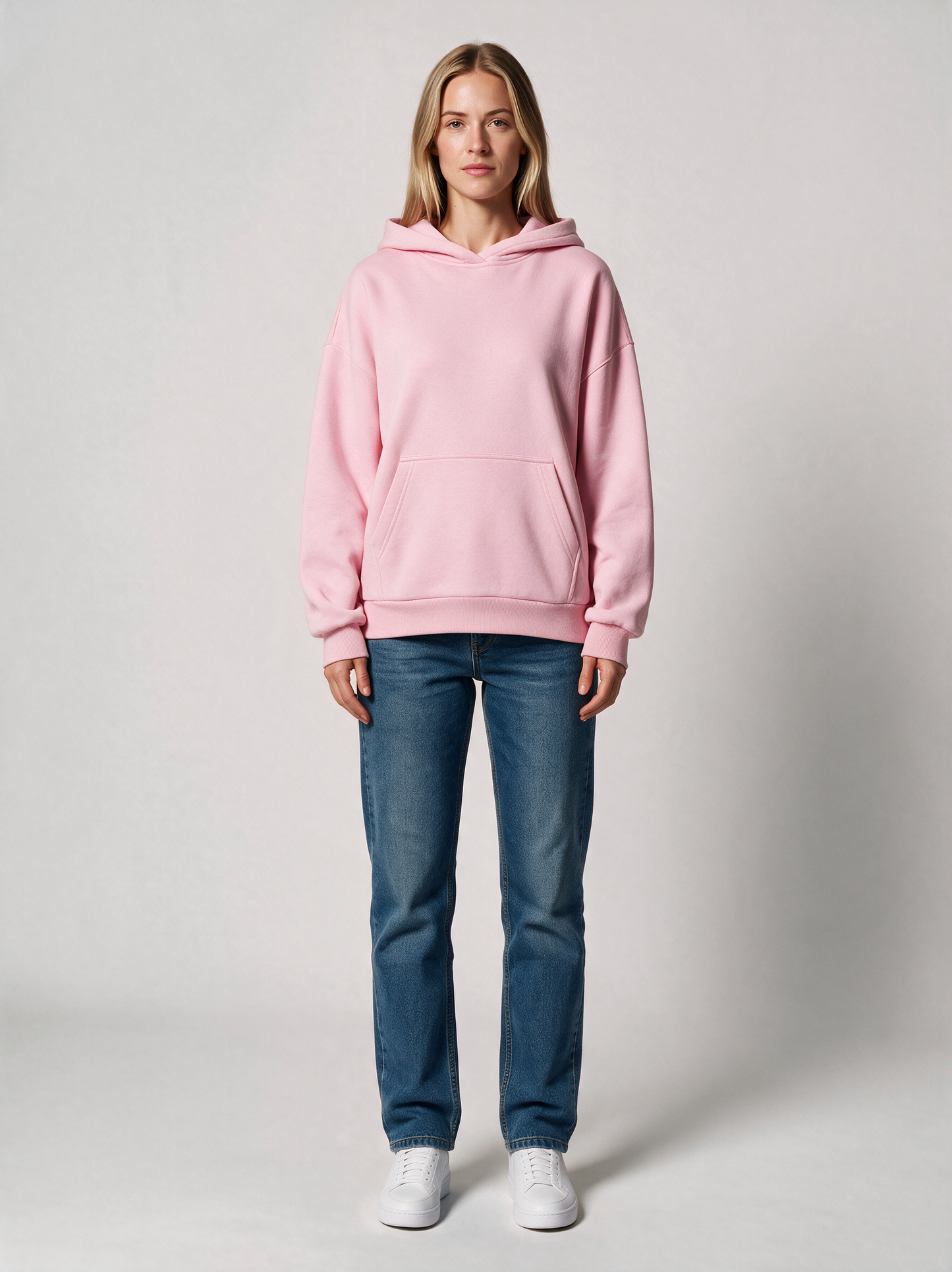 Hoodie Oversize Heavy Damen in Rosa, Vorderansicht