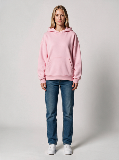 Hoodie Oversize Heavy Damen in Rosa, Vorderansicht