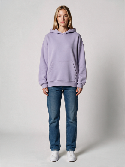 Hoodie Oversize Heavy Damen in Flieder, Vorderansicht