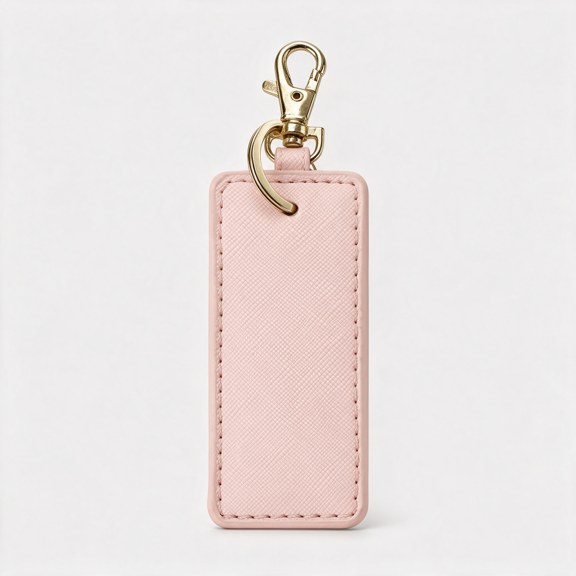 Schlüsselanhänger Saffiano in Rosa, Vorderansicht