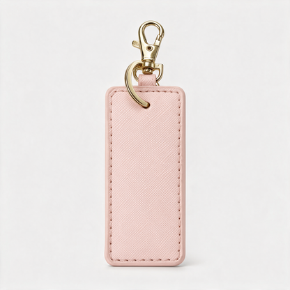 Schlüsselanhänger Saffiano in Rosa, Vorderansicht