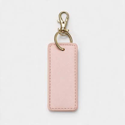 Schlüsselanhänger Saffiano in Rosa, Rückansicht